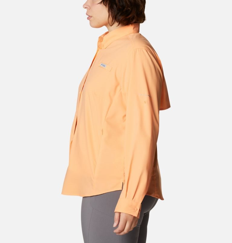 Women's Columbia PFG Tamiami II Long Sleeve Shirts Orange | Plus Size CA-Q0346